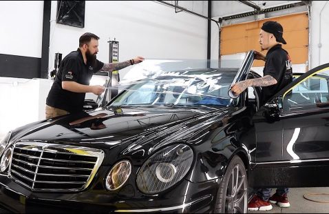 Here's What A $1,000, 6-Hour Window Tint & Glass Ceramic Coating Looks Like On An E55 AMG.